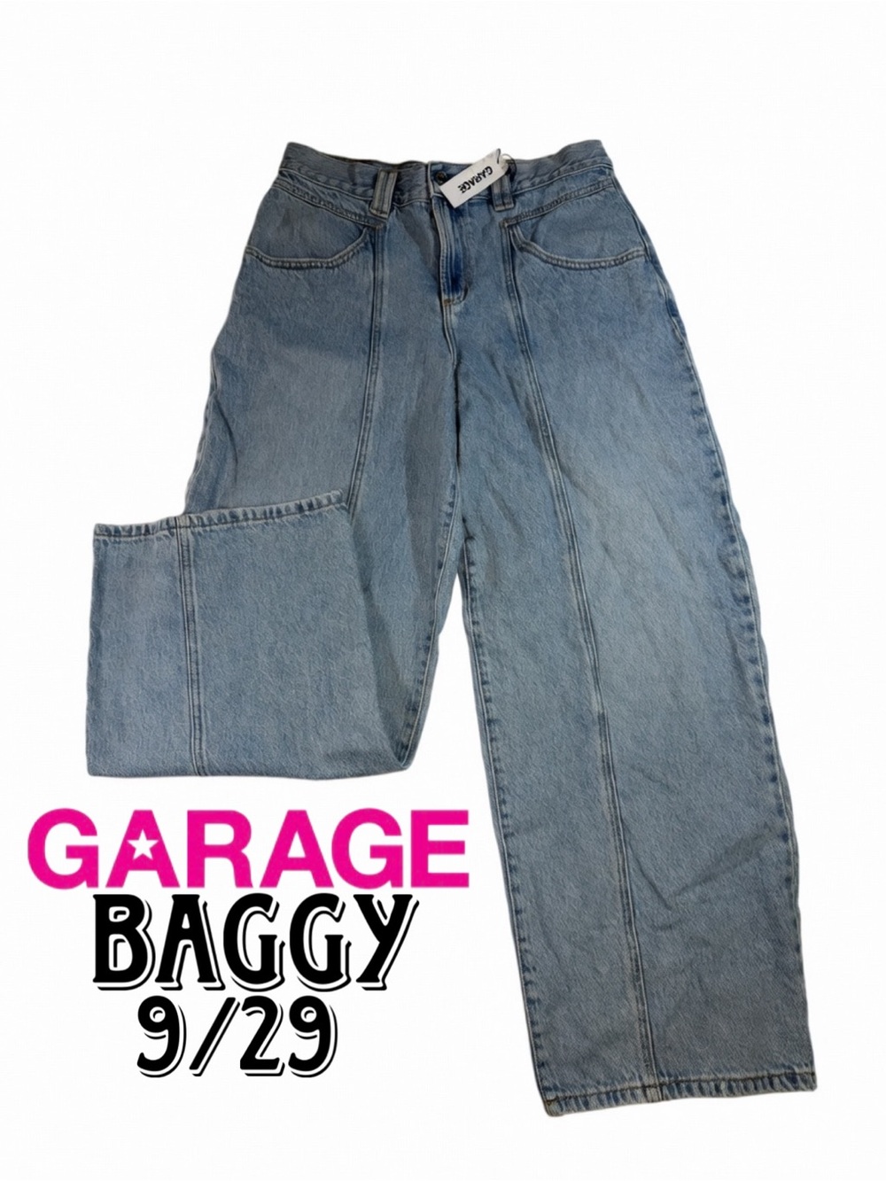 Garage Women’s Baggy Jeans in Light Blue Denim